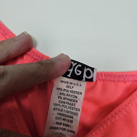 Vtg Y2K 90s Deb Mini Dress Size L One Shoulder Mesh Hot Pink Black Party HOCO - Picture 11 of 11